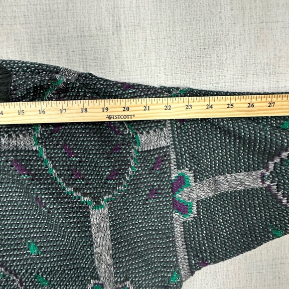80s 90s Vintage Sweater black,purple,grey,aqua - Picture 3 of 9